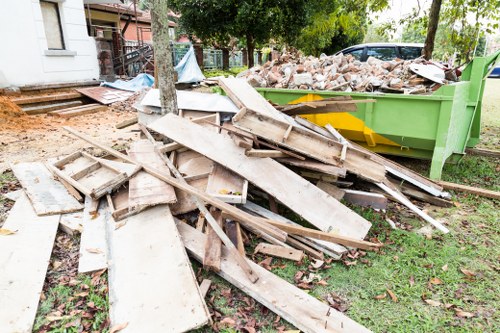 Segregated garden waste containers ready for recycling